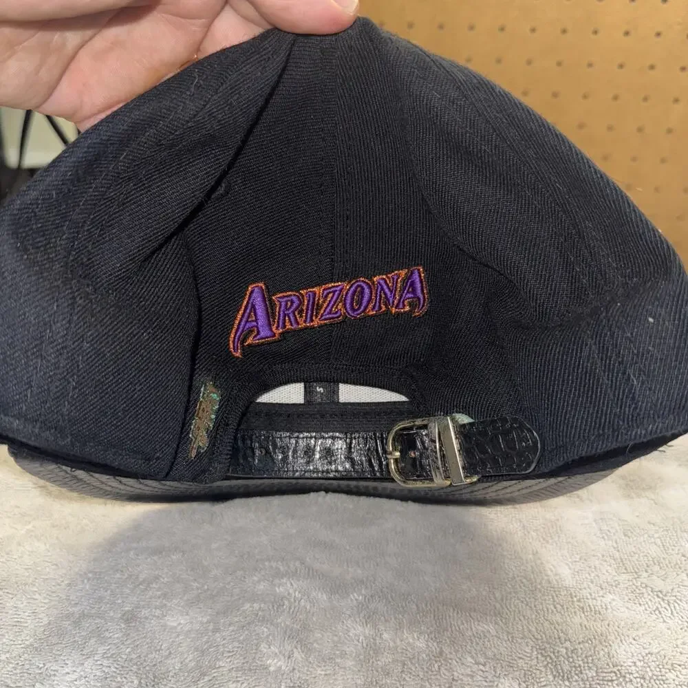 Arizona Diamond Back Pro Standard Cooperstown black leather brim hat cap